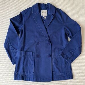 Madewell Double-Breasted Blue Chore Blazer Jacket Size XS NWT